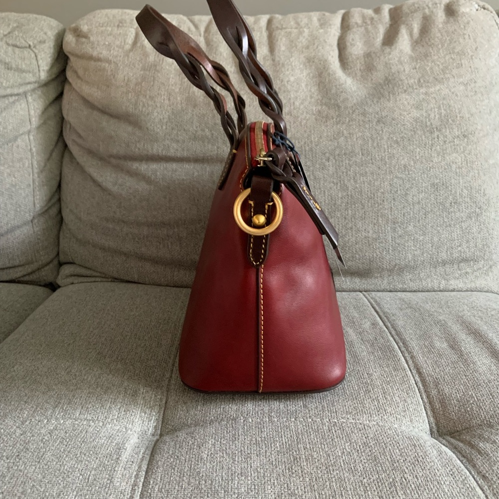 Dooney & Bourke Florentine Leather Small Heidi Satchel- Bordeaux - Picture 6 of 10